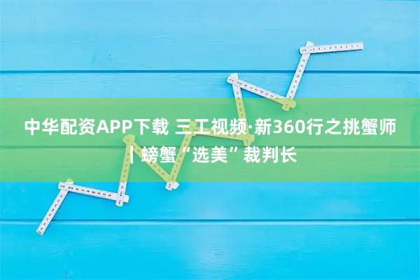 中华配资APP下载 三工视频·新360行之挑蟹师｜螃蟹“选美”裁判长