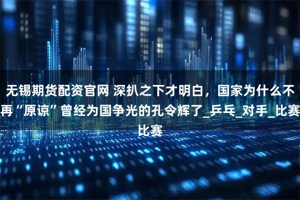 无锡期货配资官网 深扒之下才明白，国家为什么不再“原谅”曾经为国争光的孔令辉了_乒乓_对手_比赛